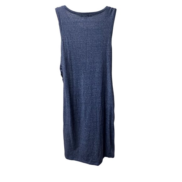 Leith Sleeveless Ruched Bodycon Dress Large Blue Heathered - Picture 3 of 7